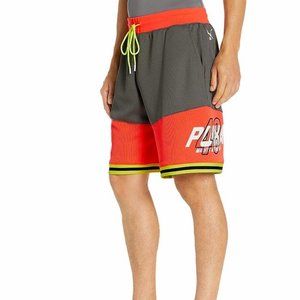 Men's Luxtg Colorblock Basketball Shorts, Gray/orange